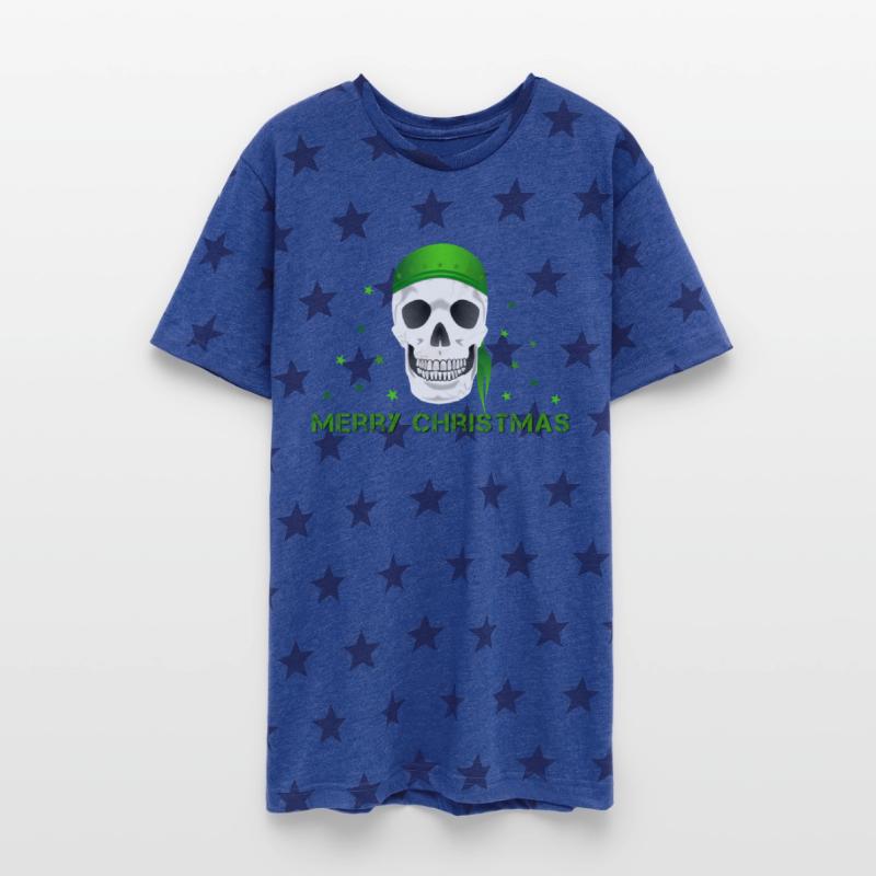 Festive Skull with Green Bandana Christmas