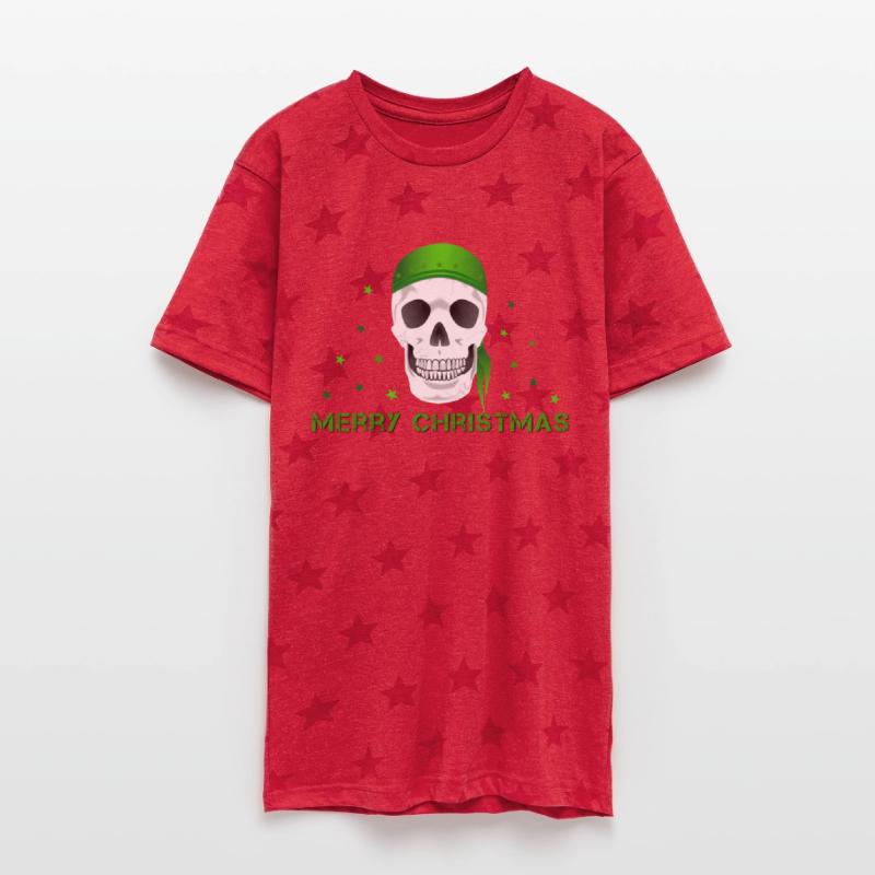 Festive Skull with Green Bandana Christmas