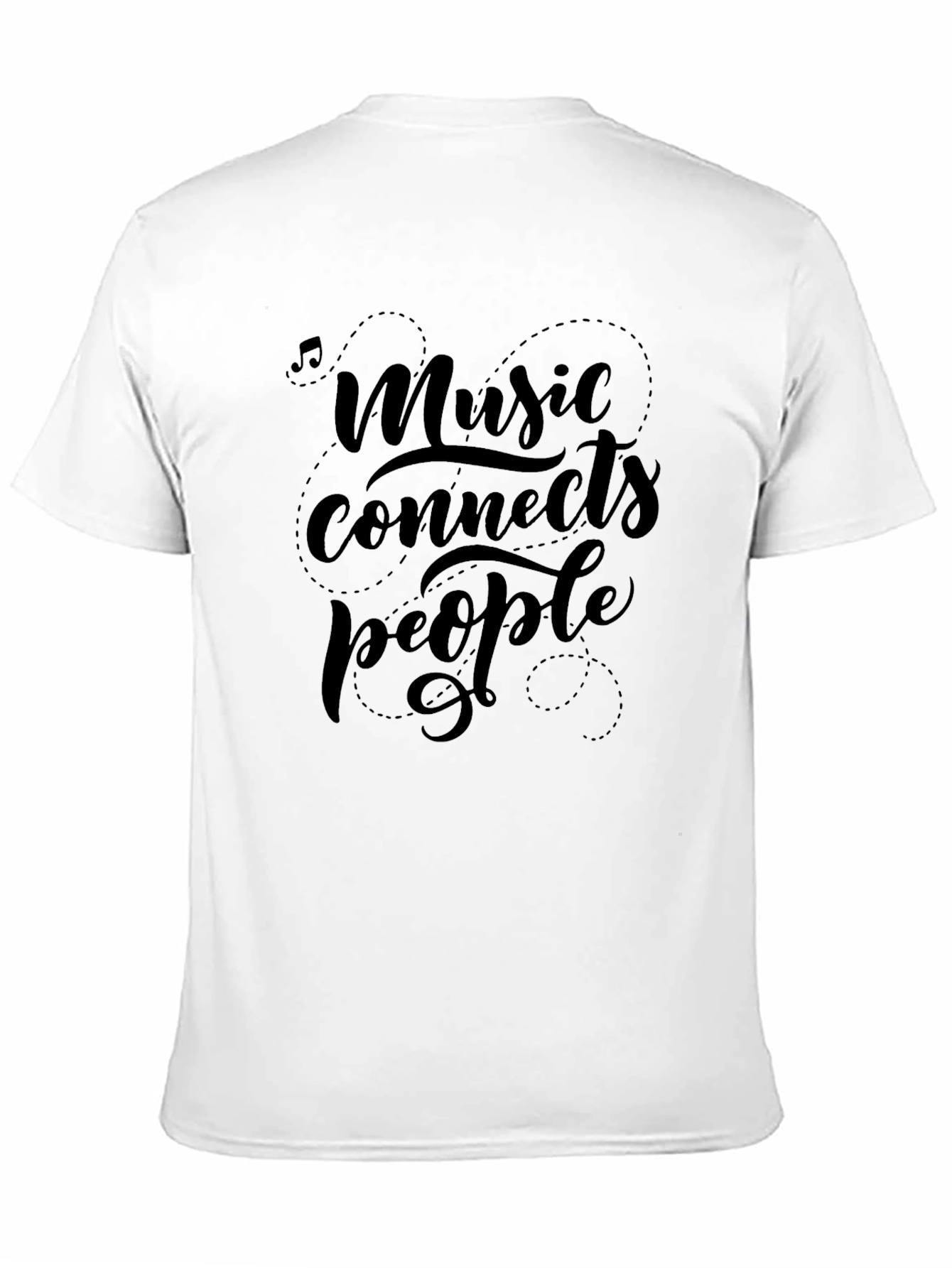 Music Connects People Black Graphic Tee Shirt