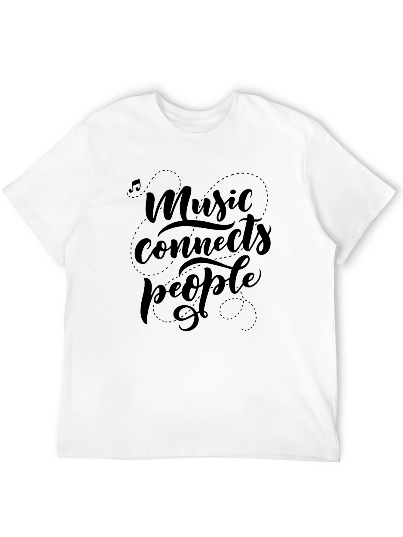 Music Connects People Black Graphic Tee Shirt