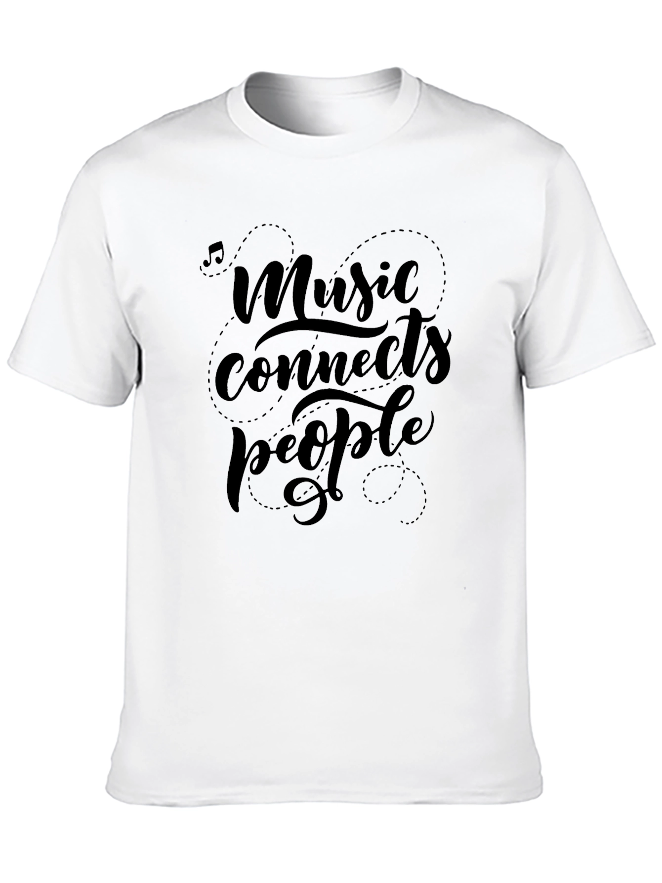 Music Connects People Black Graphic Tee Shirt