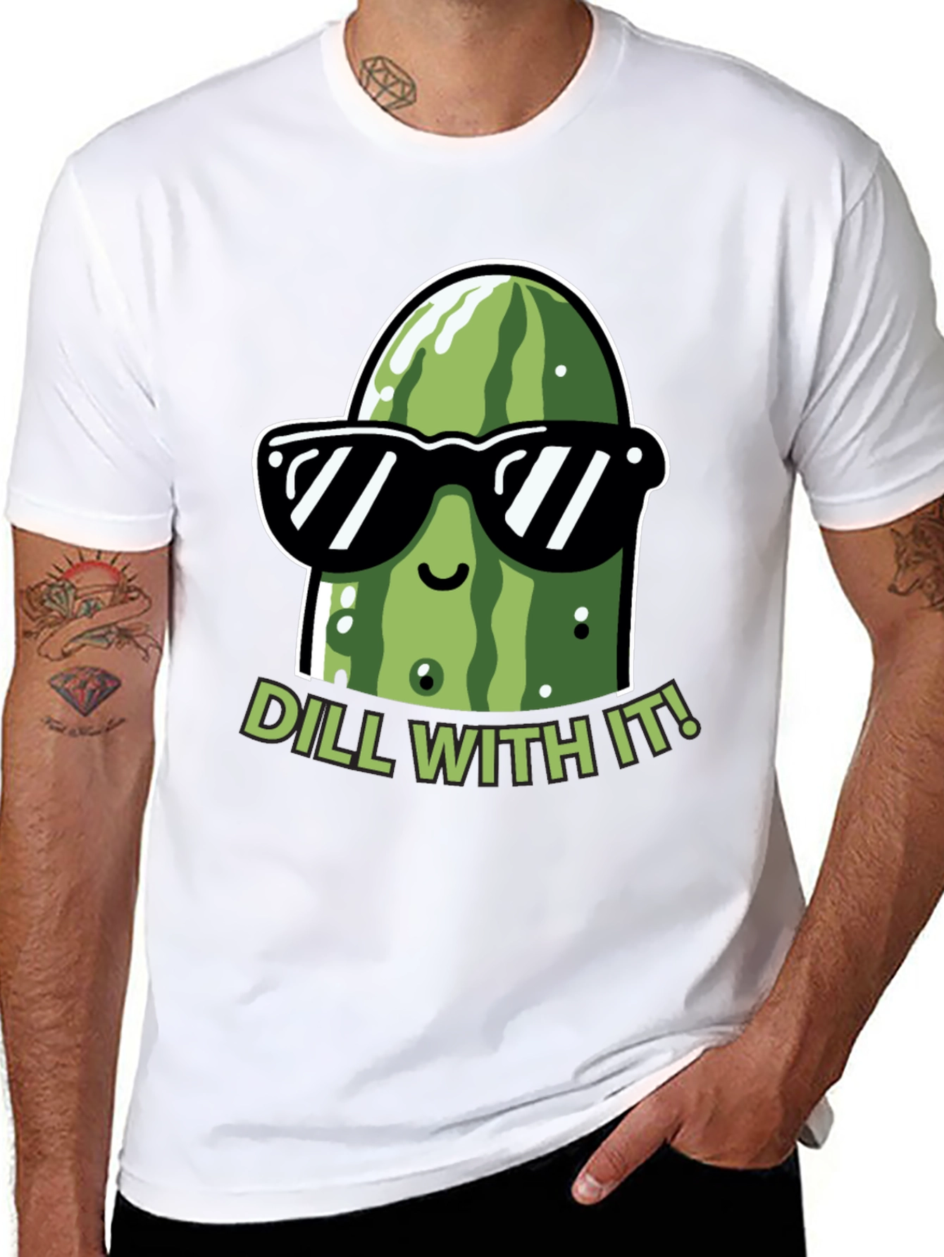 Dill With It! Funny Pickle Graphic T-Shirt