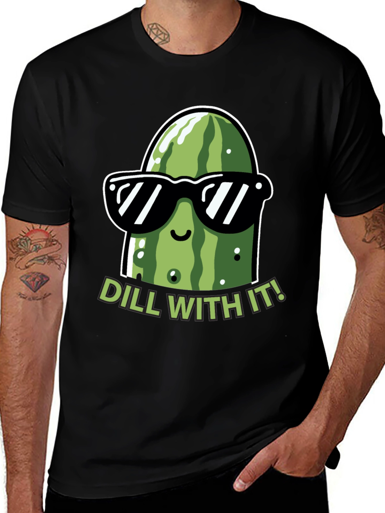 Dill With It! Funny Pickle Graphic T-Shirt