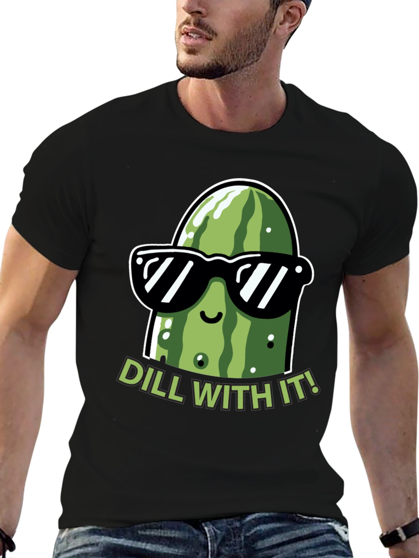 Dill With It! Funny Pickle Graphic T-Shirt