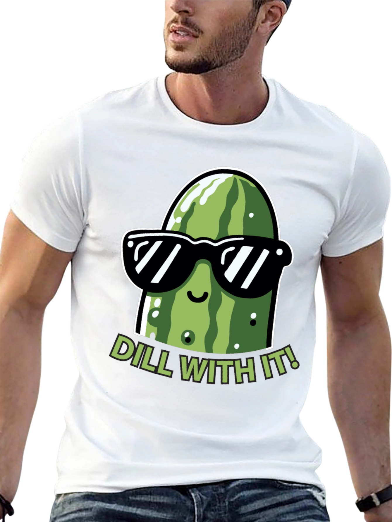 Dill With It! Funny Pickle Graphic T-Shirt
