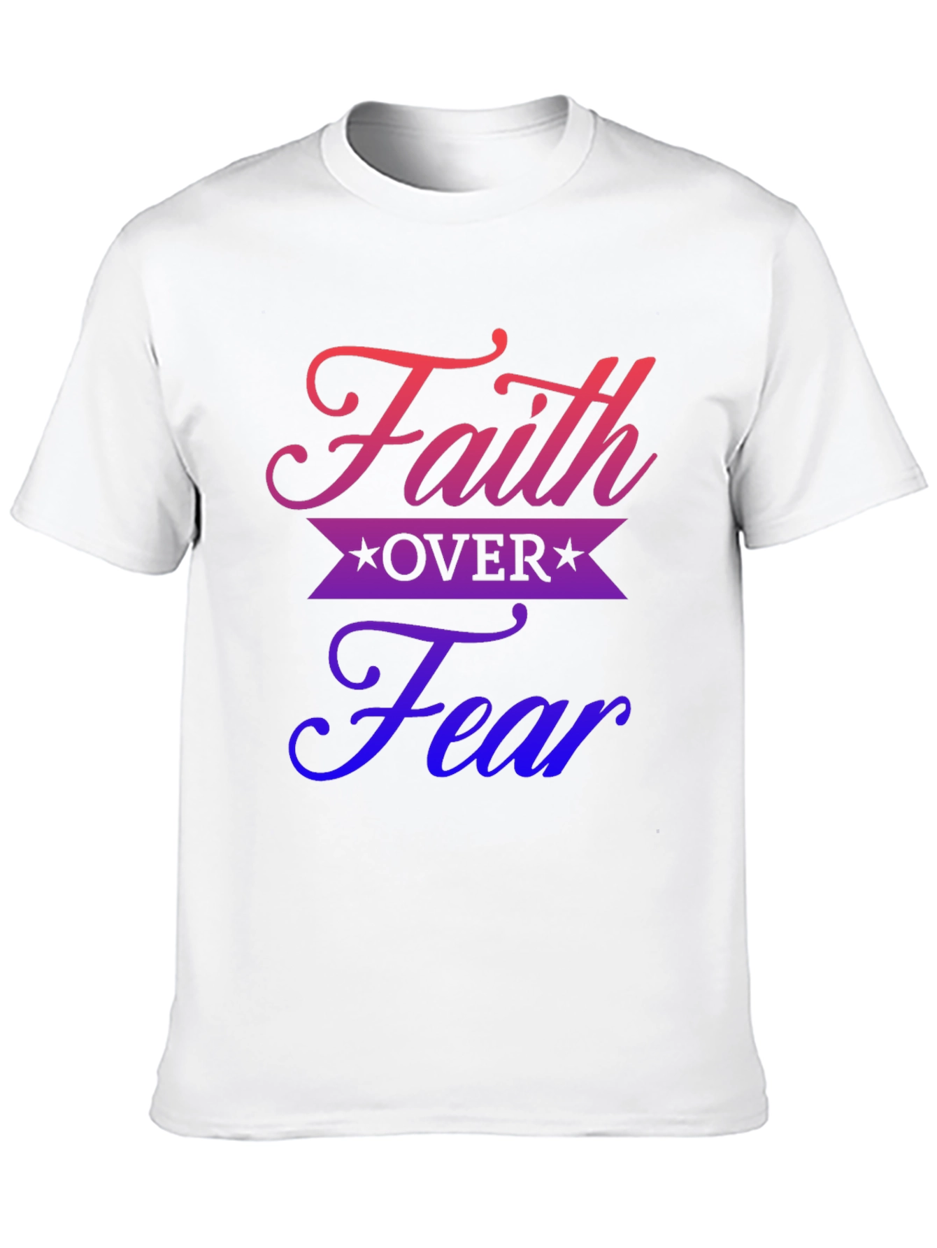 Faith Over Fear Graphic Print Black T-Shirt