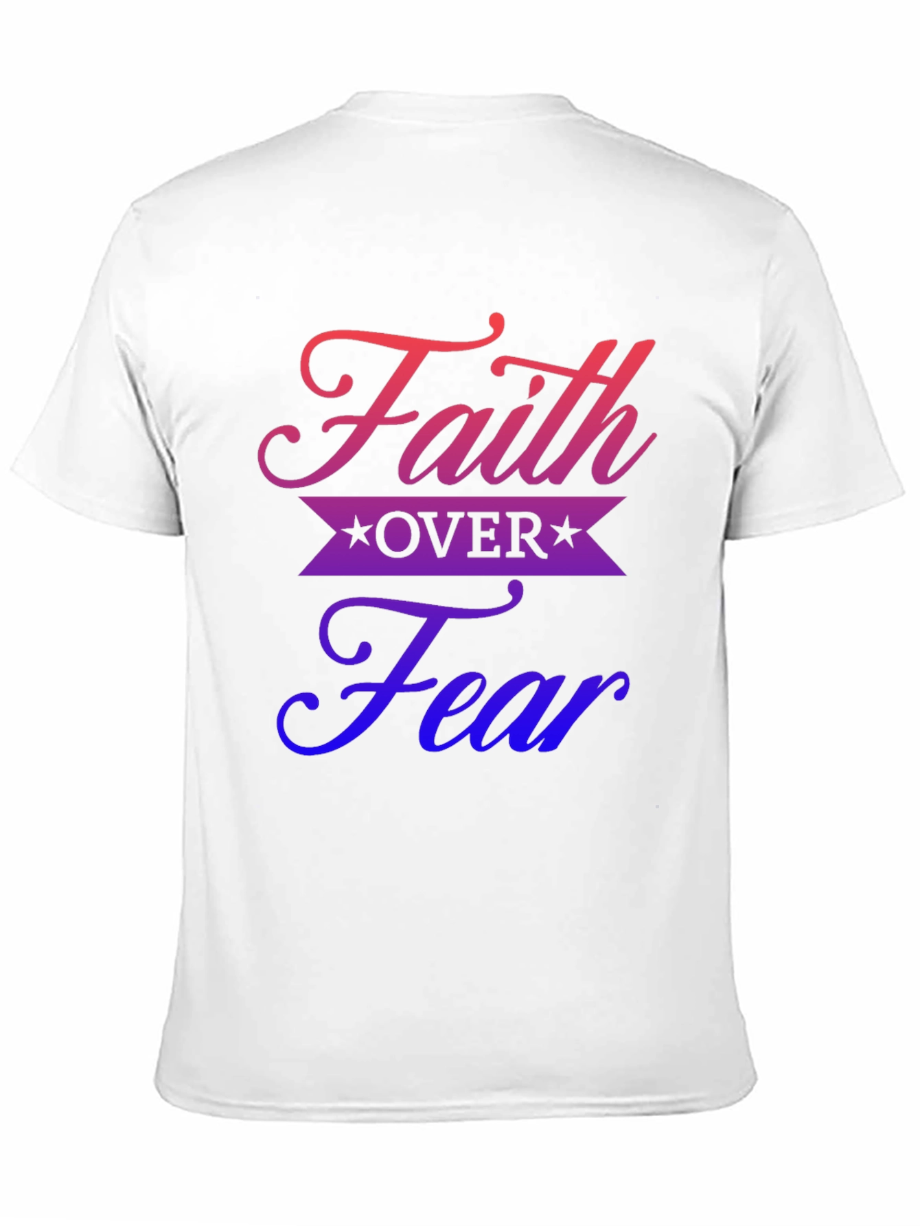 Faith Over Fear Graphic Print Black T-Shirt