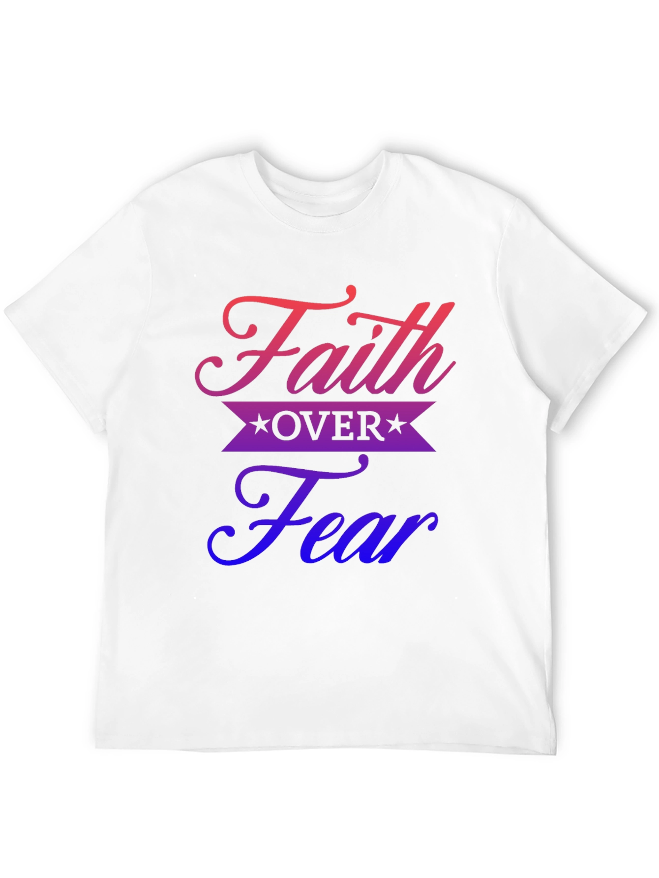 Faith Over Fear Graphic Print Black T-Shirt