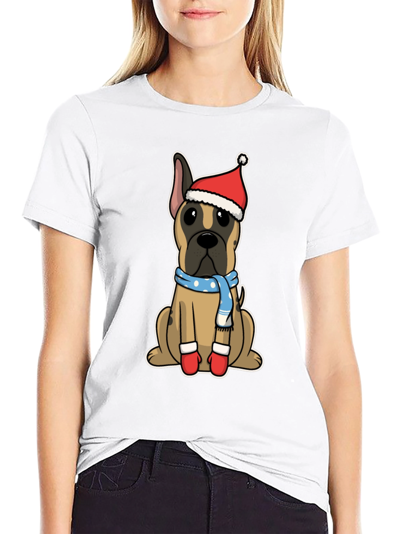 Christmas Dog Santa Hat T-Shirt – Festive Dog Lover Tee