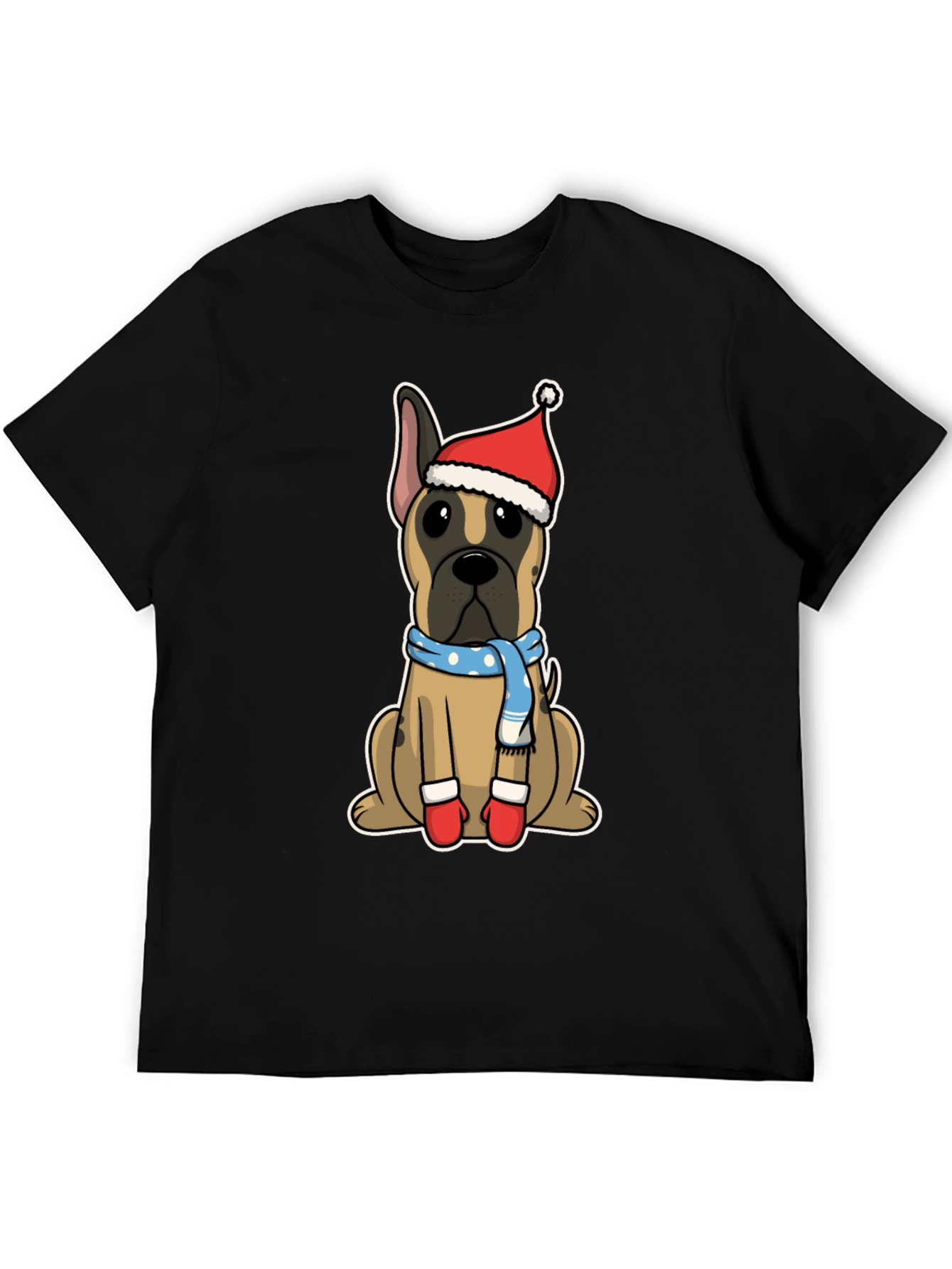 Christmas Dog Santa Hat T-Shirt – Festive Dog Lover Tee