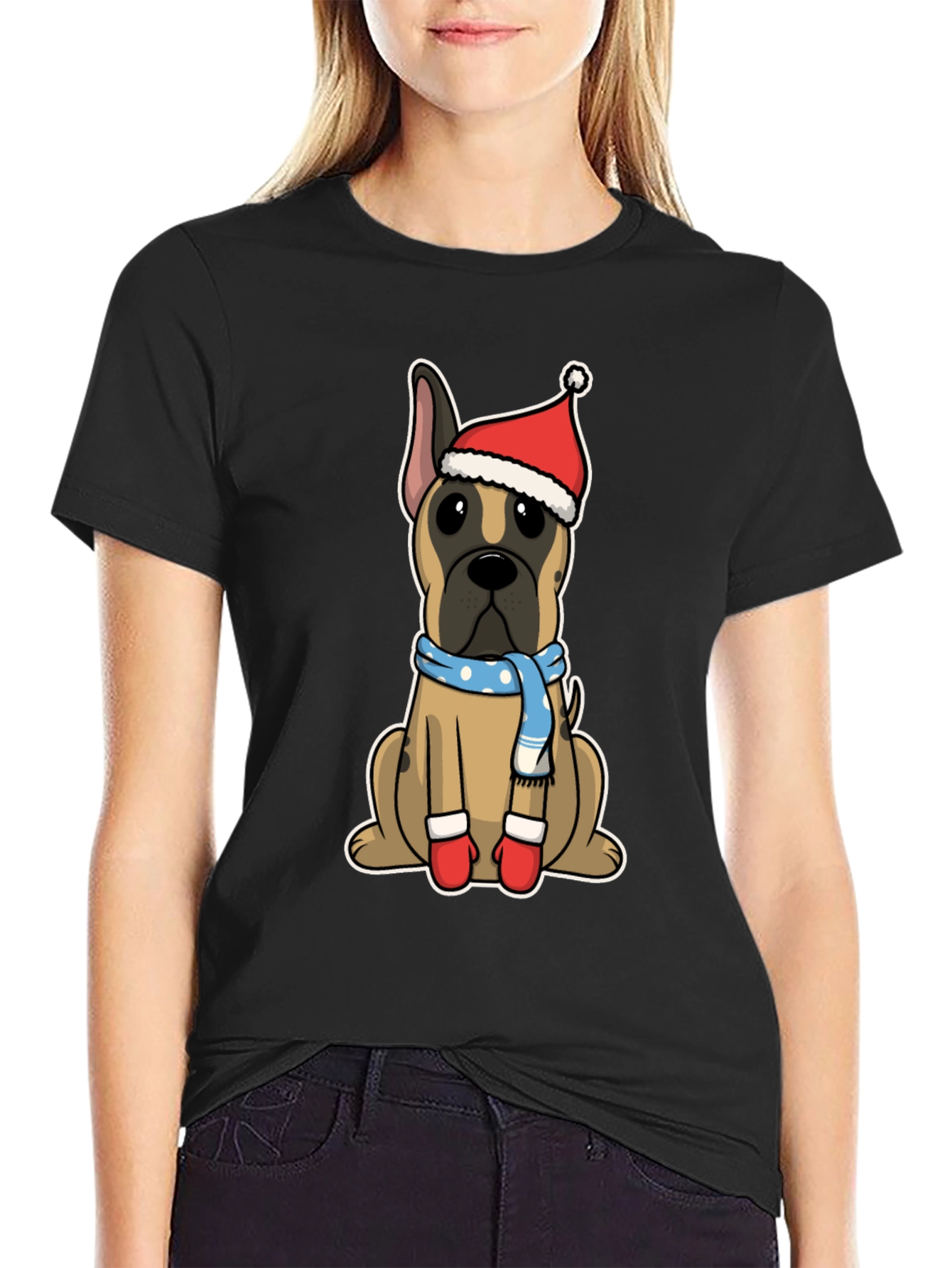 Christmas Dog Santa Hat T-Shirt – Festive Dog Lover Tee