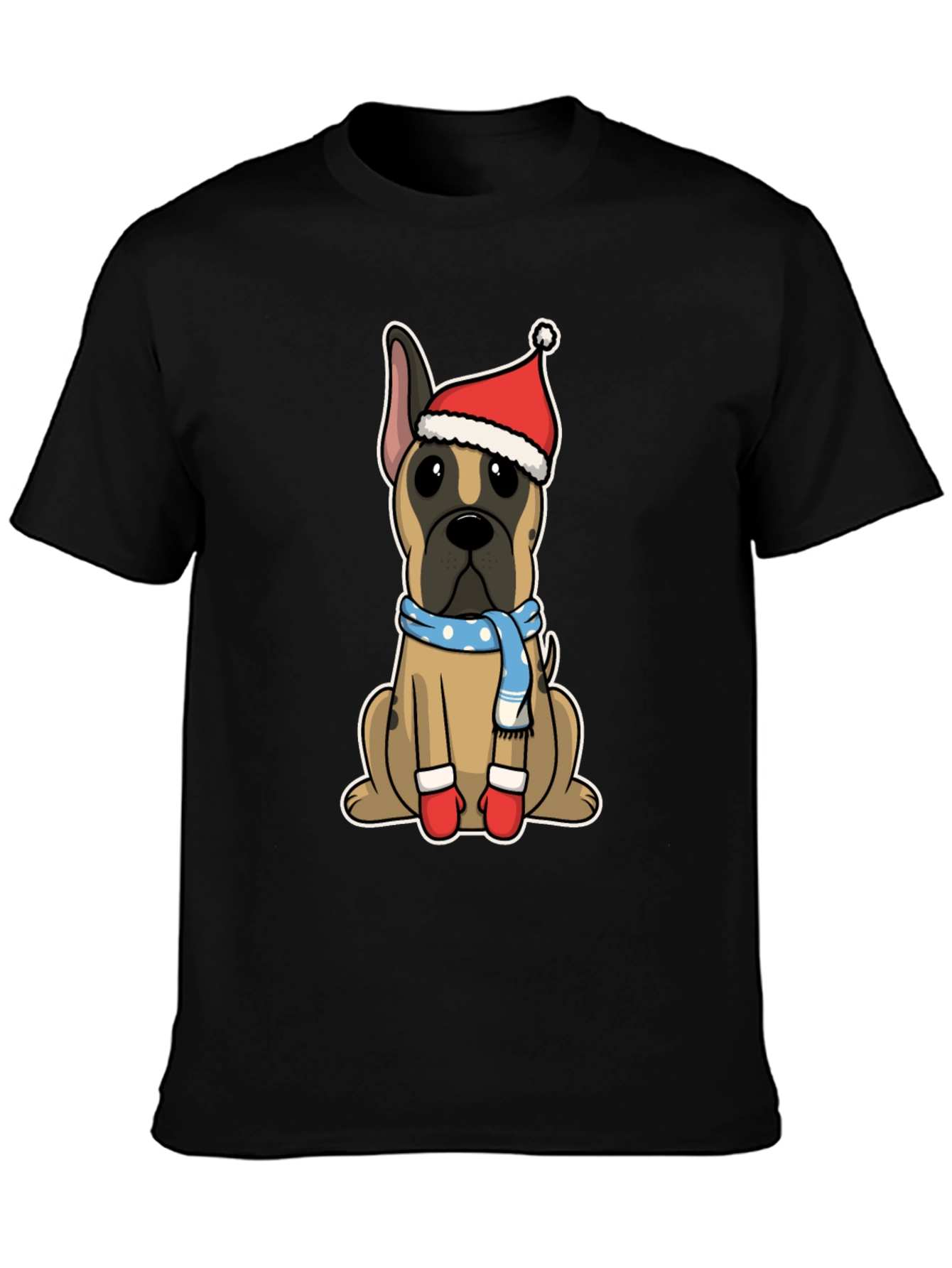 Christmas Dog Santa Hat T-Shirt – Festive Dog Lover Tee