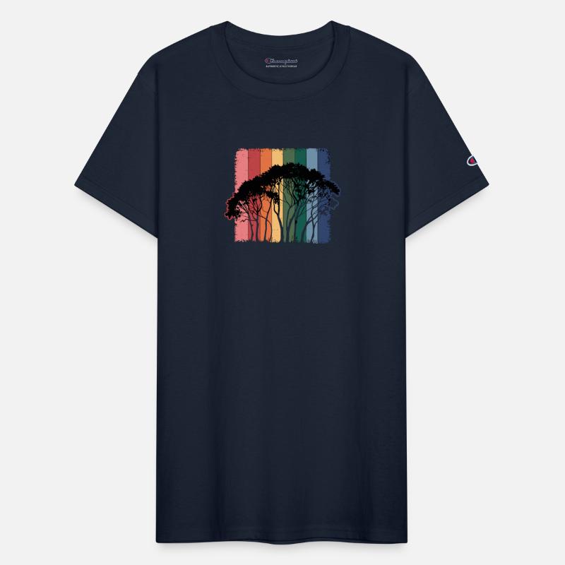 Colorful Forest Silhouette Art with Vibrant