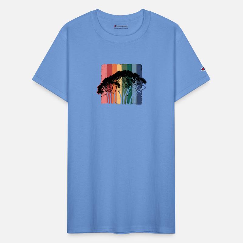 Colorful Forest Silhouette Art with Vibrant