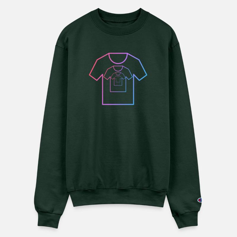 Colorful Neon Outline of Stacked T-Shirts 3d
