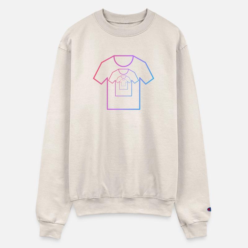 Colorful Neon Outline of Stacked T-Shirts 3d