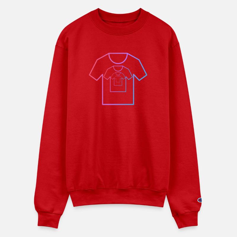 Colorful Neon Outline of Stacked T-Shirts 3d