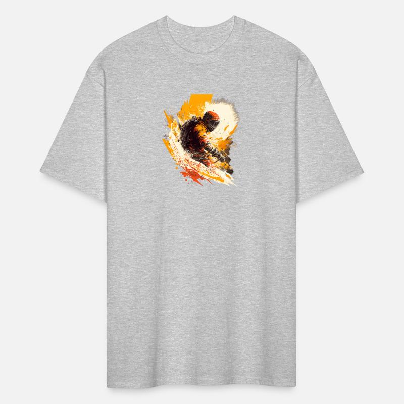 cool skier riding through the powder