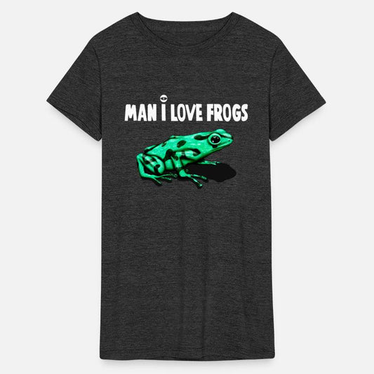 Cool Slogan Man I Love Frogs Funny MILF Dark Shirt