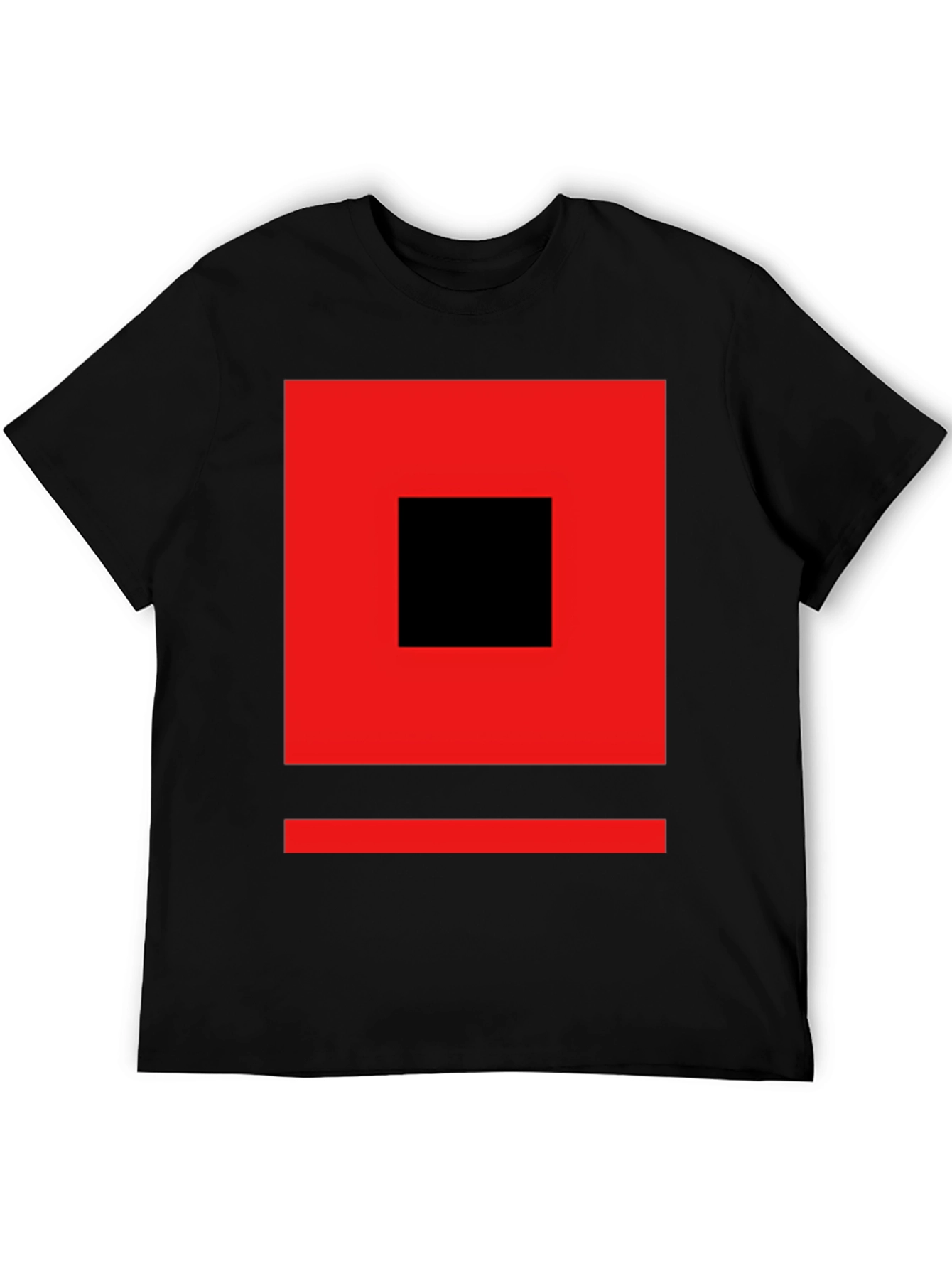 Geometric Graphic Tee - Modern Red & Black Design