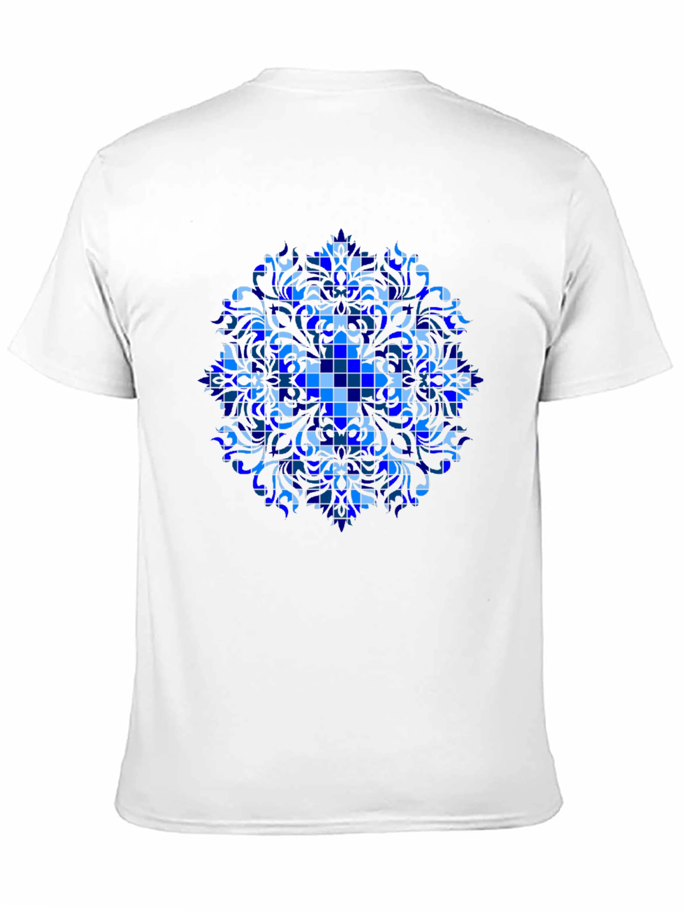 Blue Geometric Mandala Graphic T-Shirt