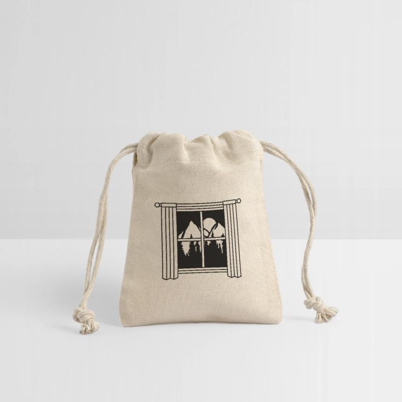 curtain moon mountains window