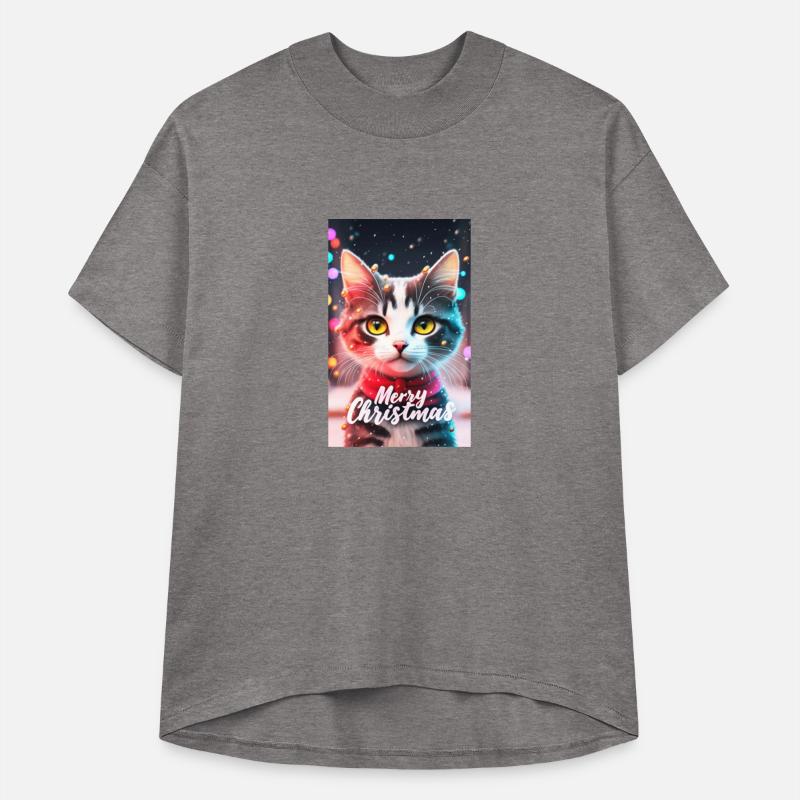 Cute Cat Merry Christmas Trendy Colorful Style Joy