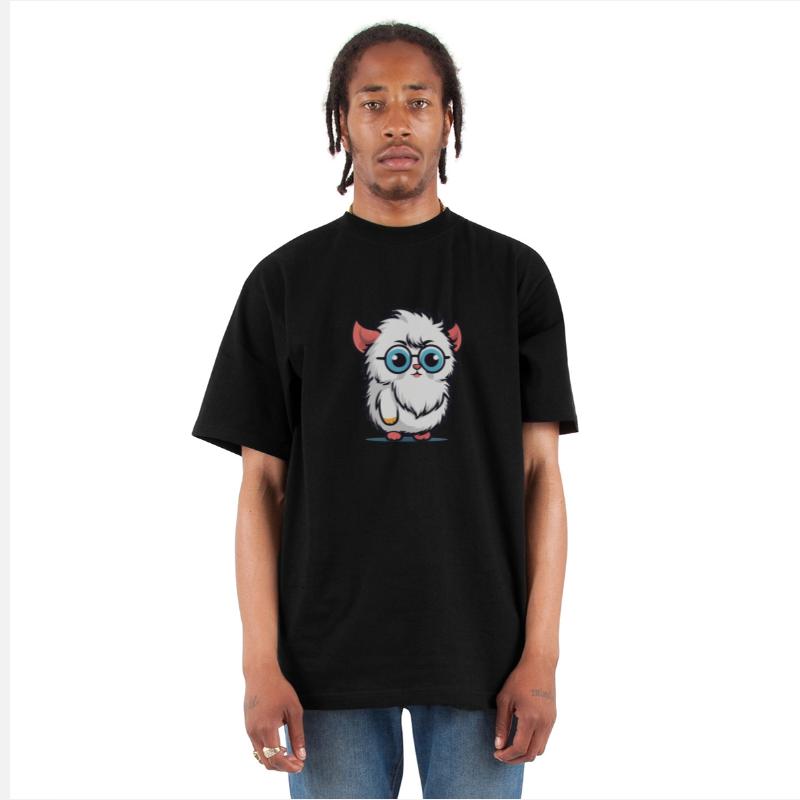 Cute fluffy creature with glasses