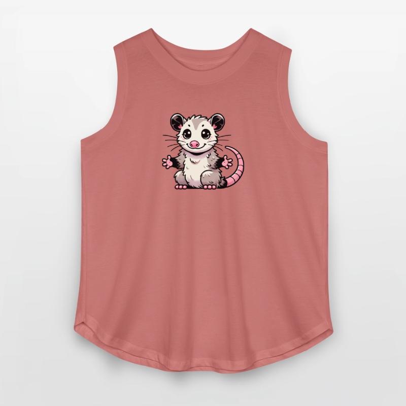 Cute Kawaii Opossum Cartoon Animal Art