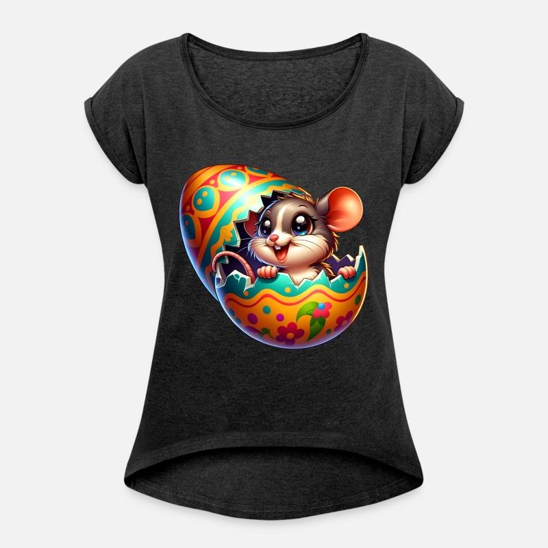 Cute Mouse Hatching from Easter Egg