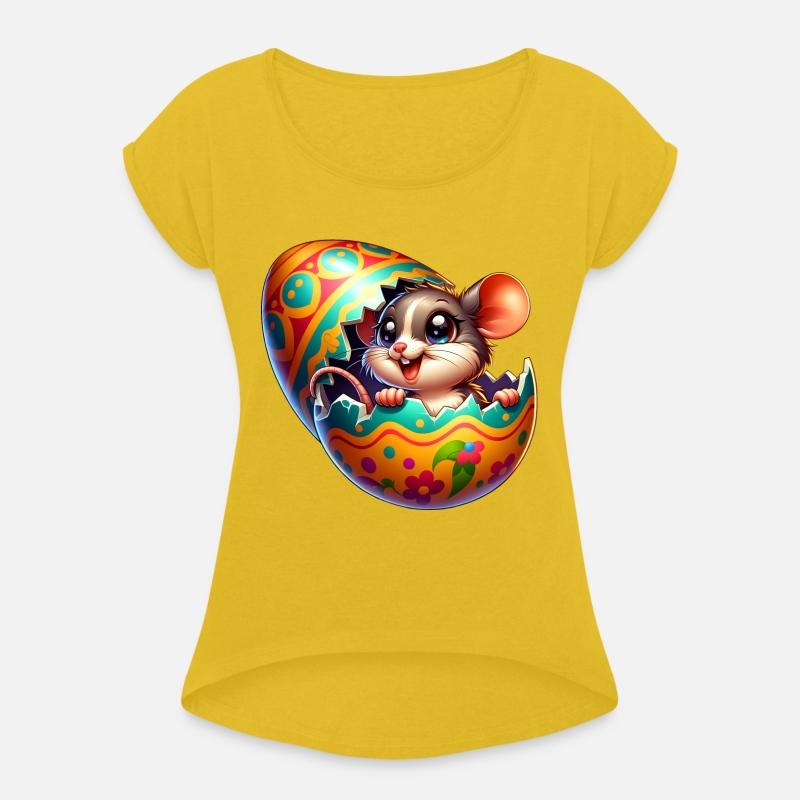 Cute Mouse Hatching from Easter Egg