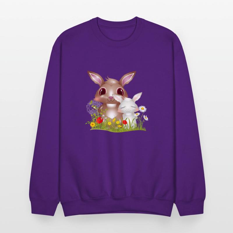 cute rabbits on a meadow in spring