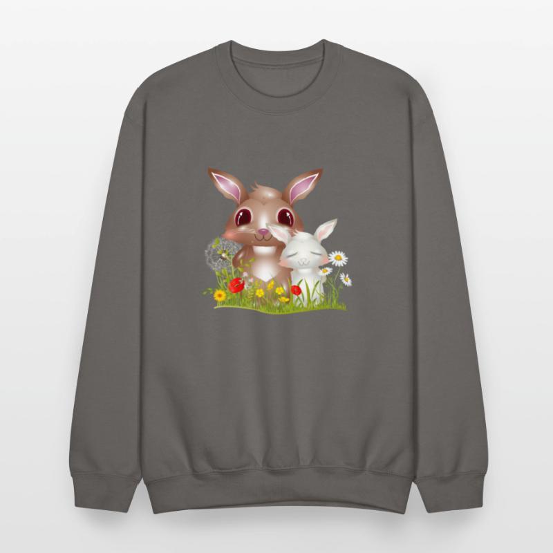 cute rabbits on a meadow in spring