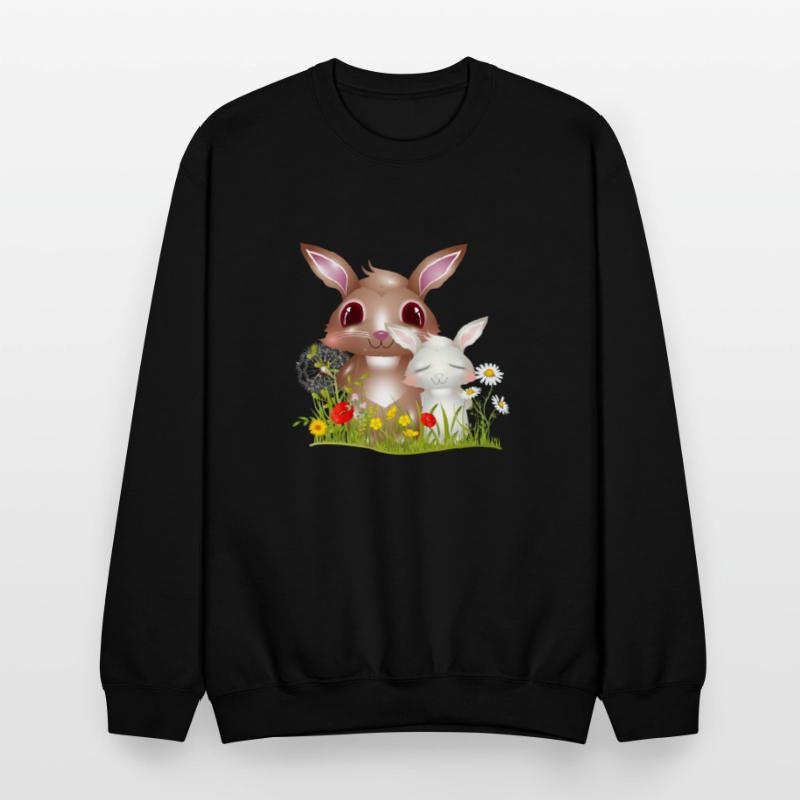 cute rabbits on a meadow in spring