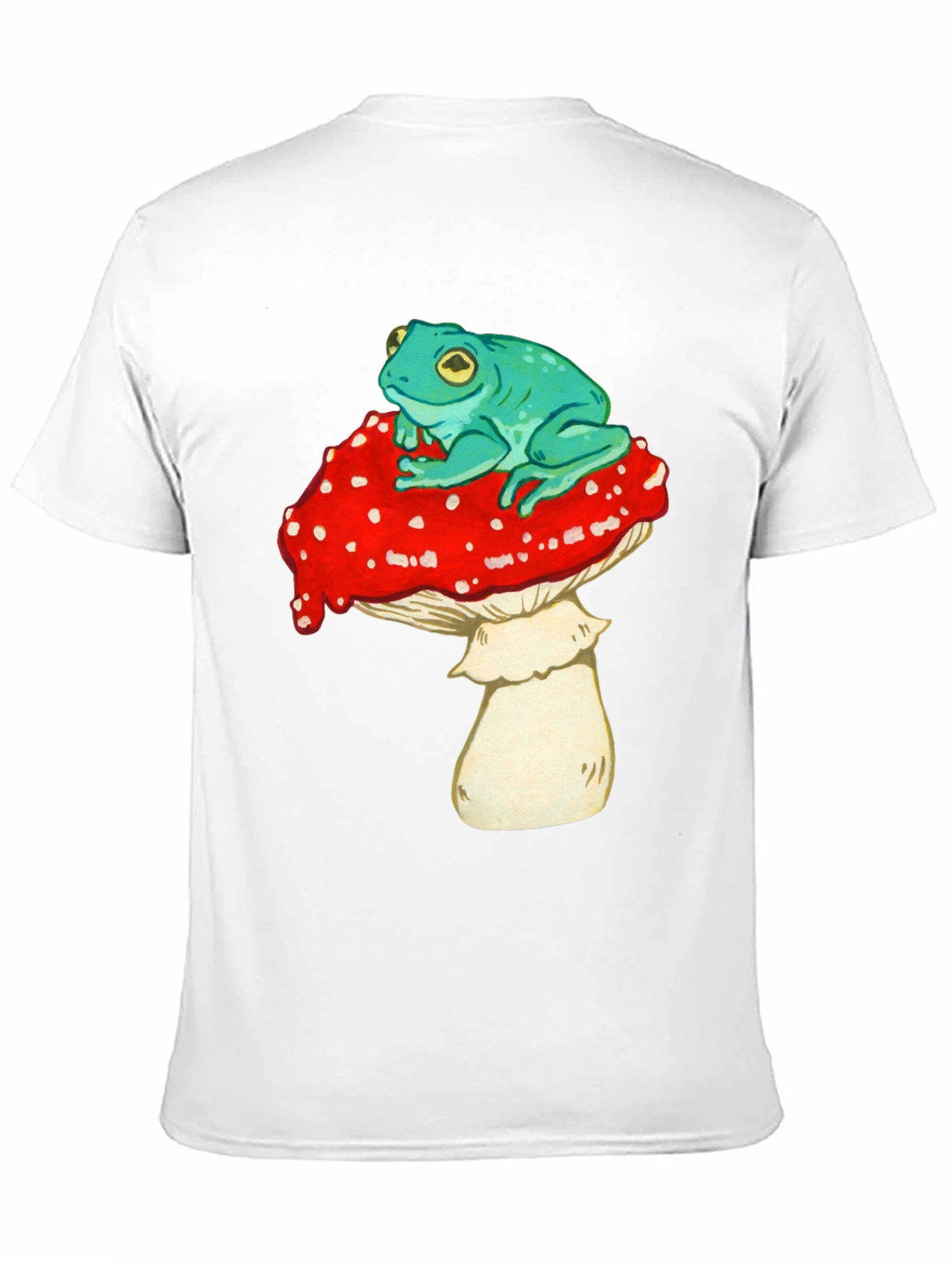 Frog on Mushroom Graphic Tee - Black T-Shirt