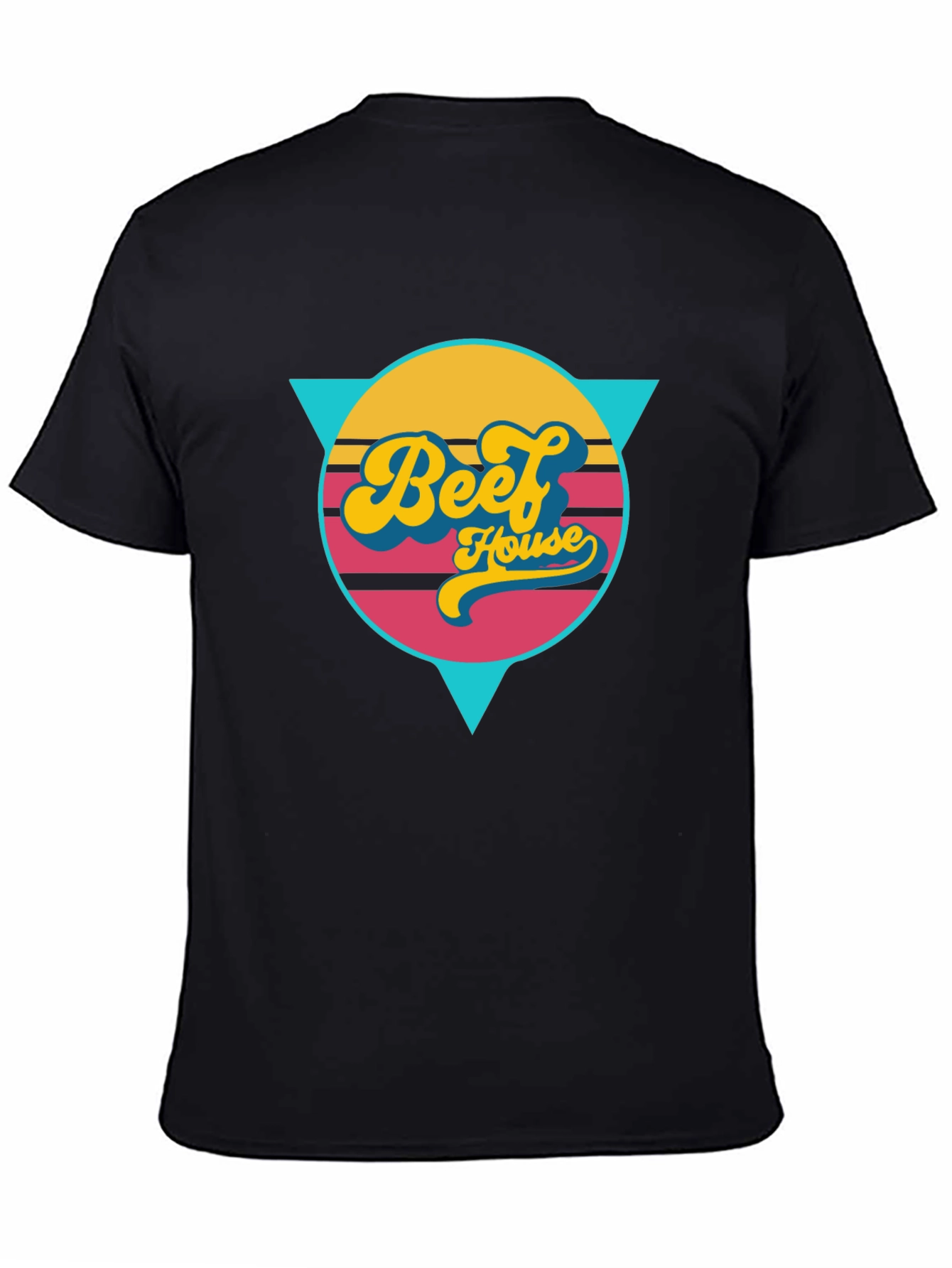 Retro Beef House Graphic Tee - Black Casual Shirt