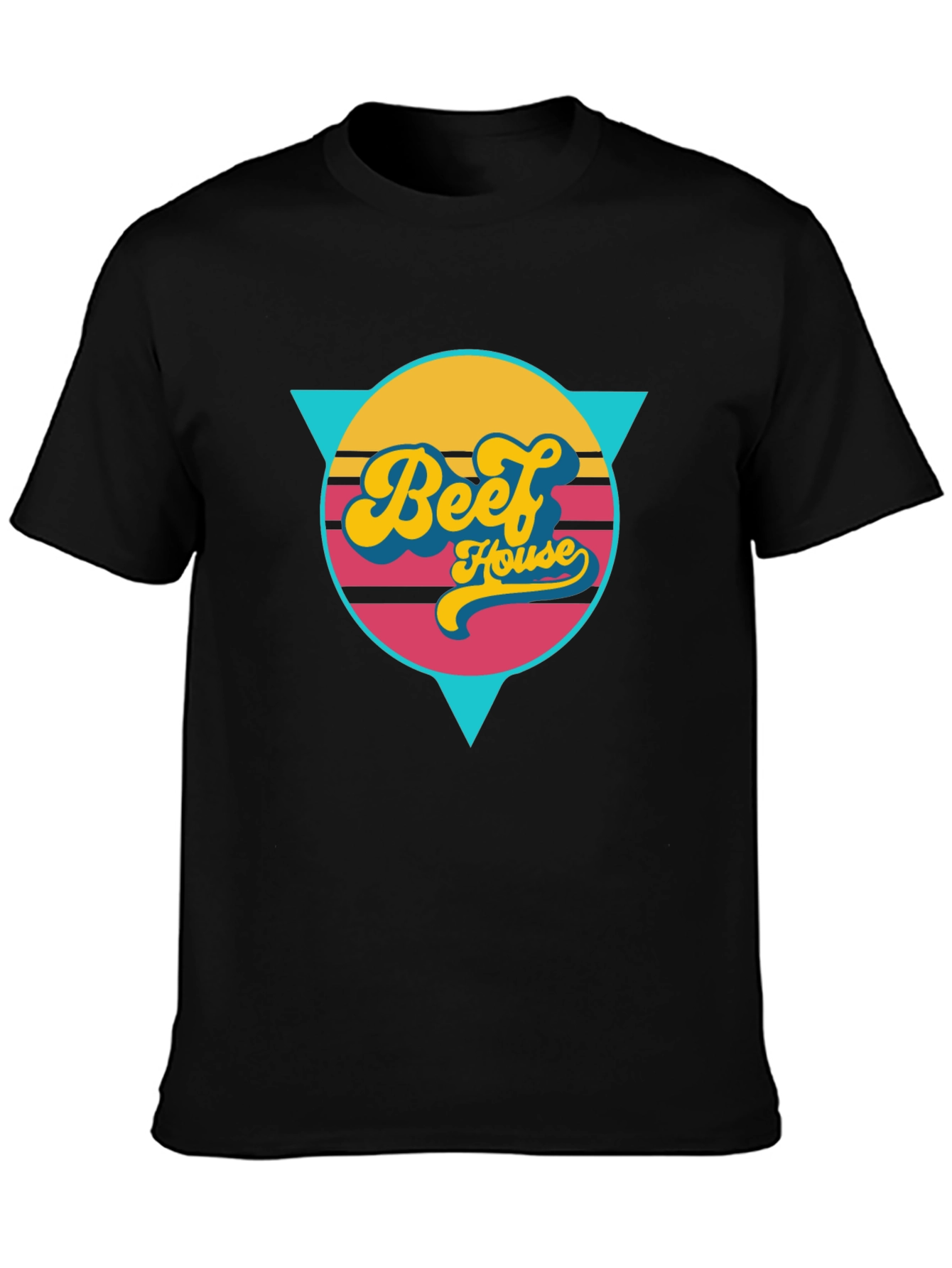 Retro Beef House Graphic Tee - Black Casual Shirt