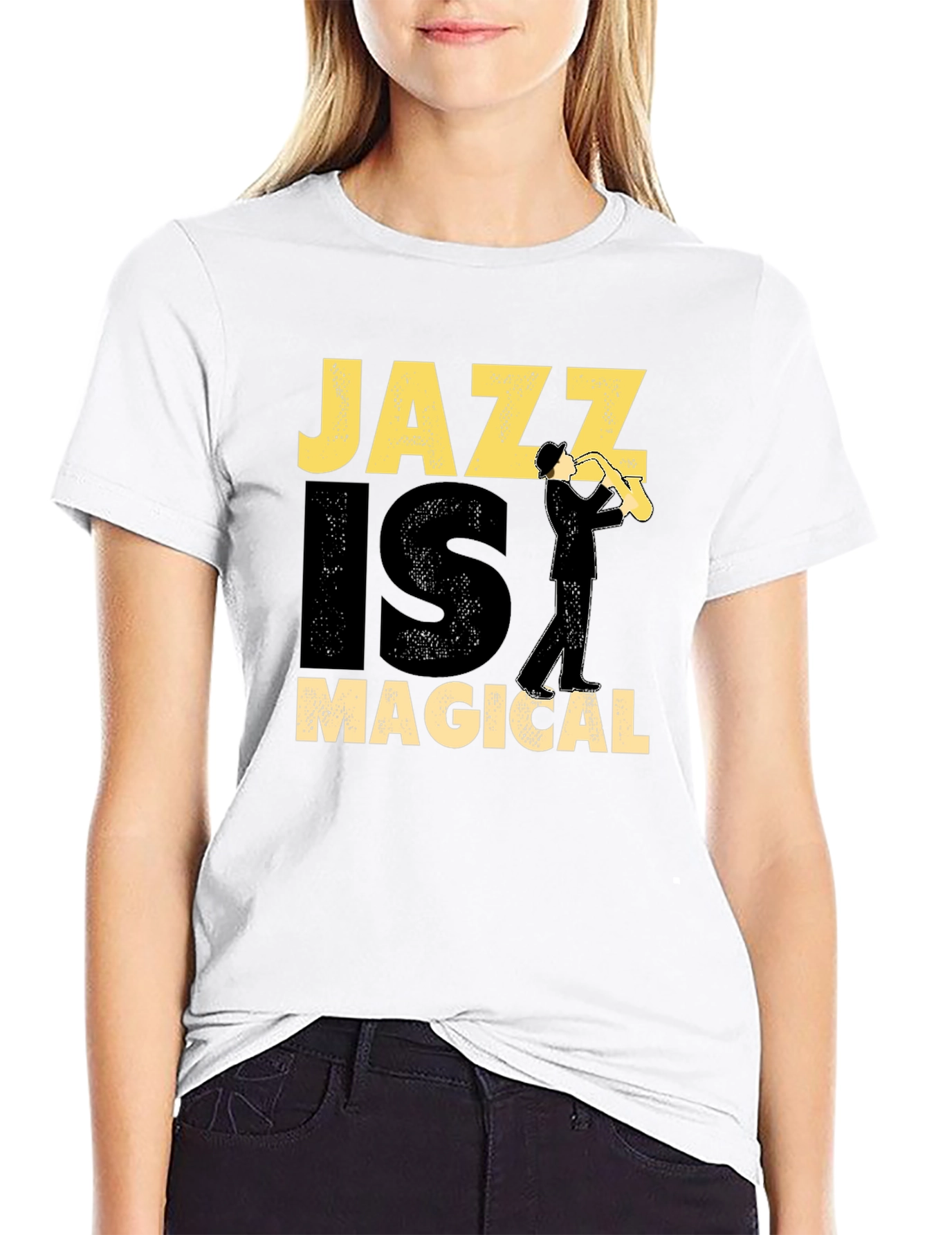 Jazz is Magical Graphic Tee - Black Cotton T-Shirt