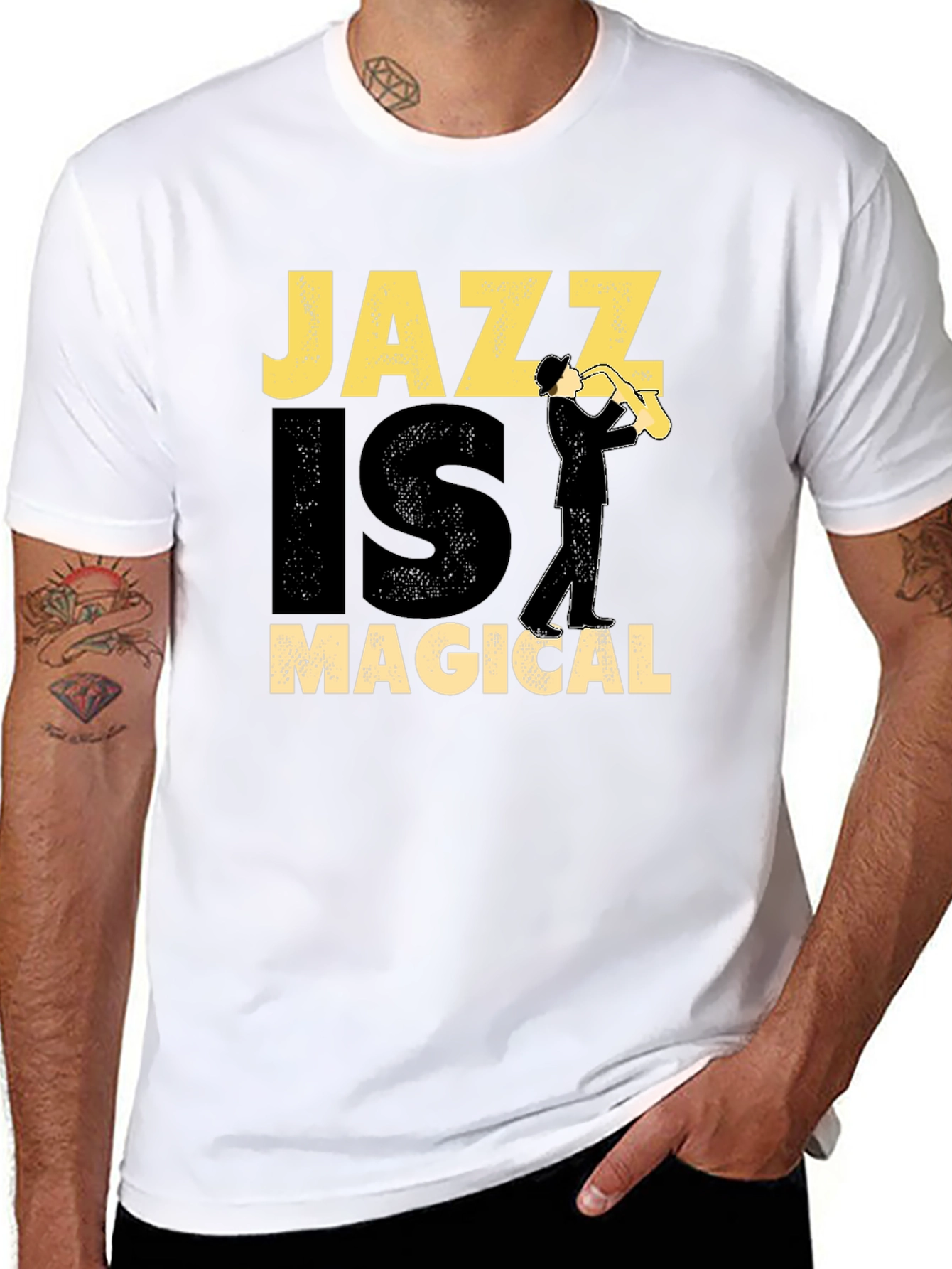 Jazz is Magical Graphic Tee - Black Cotton T-Shirt