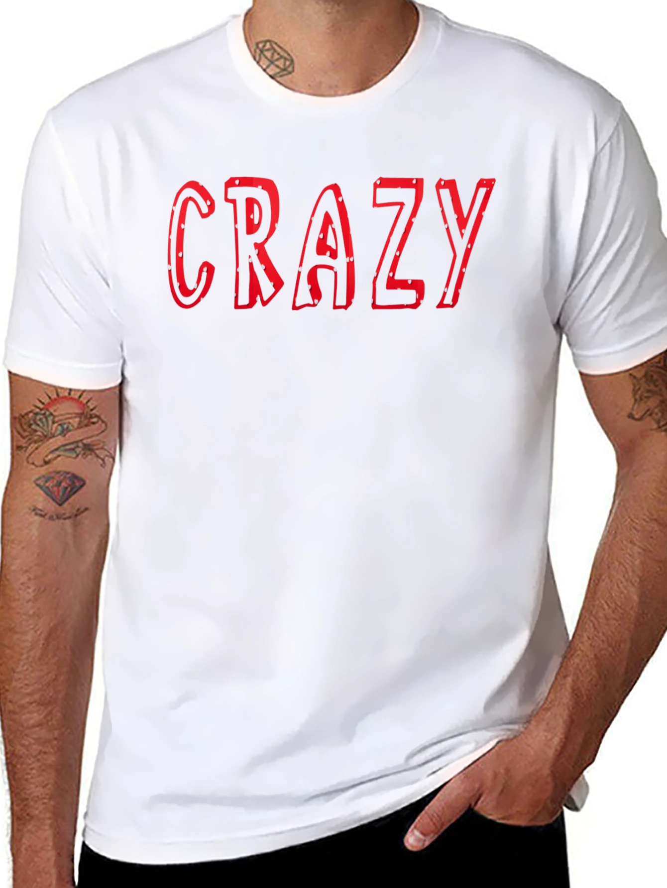 Crazy Graphic Print Black T-Shirt for Men