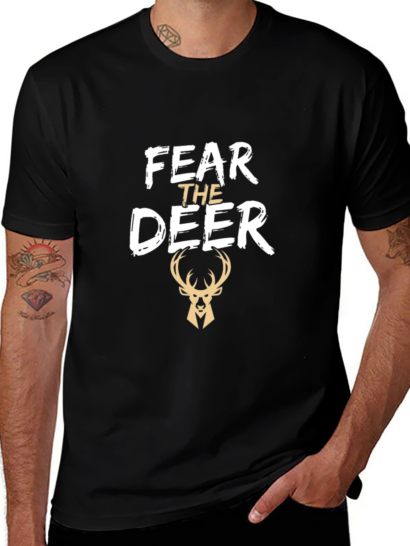 Fear the Deer Black T-Shirt