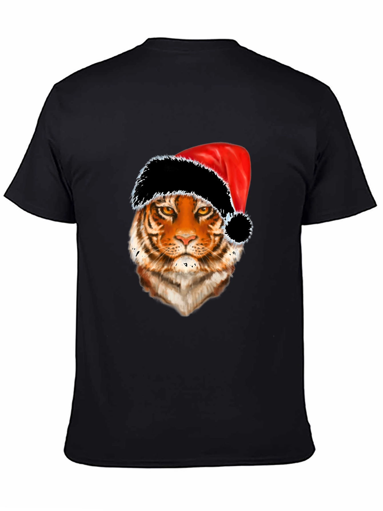 Tiger with Santa Hat Graphic Tee
