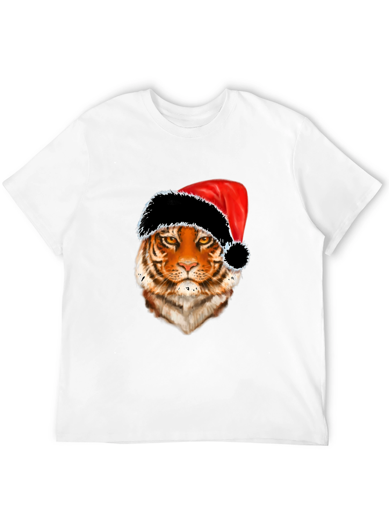 Tiger with Santa Hat Graphic Tee