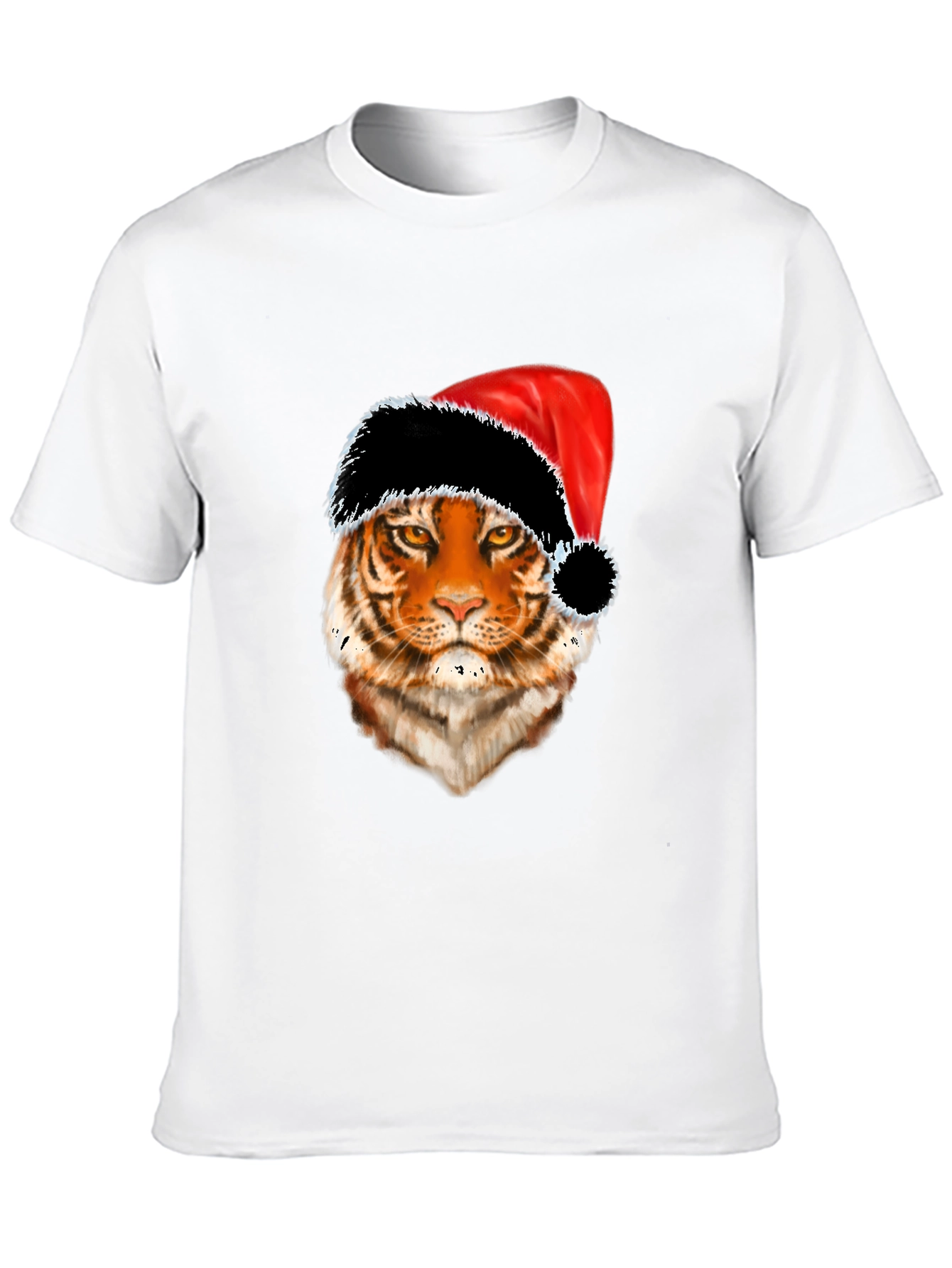 Tiger with Santa Hat Graphic Tee