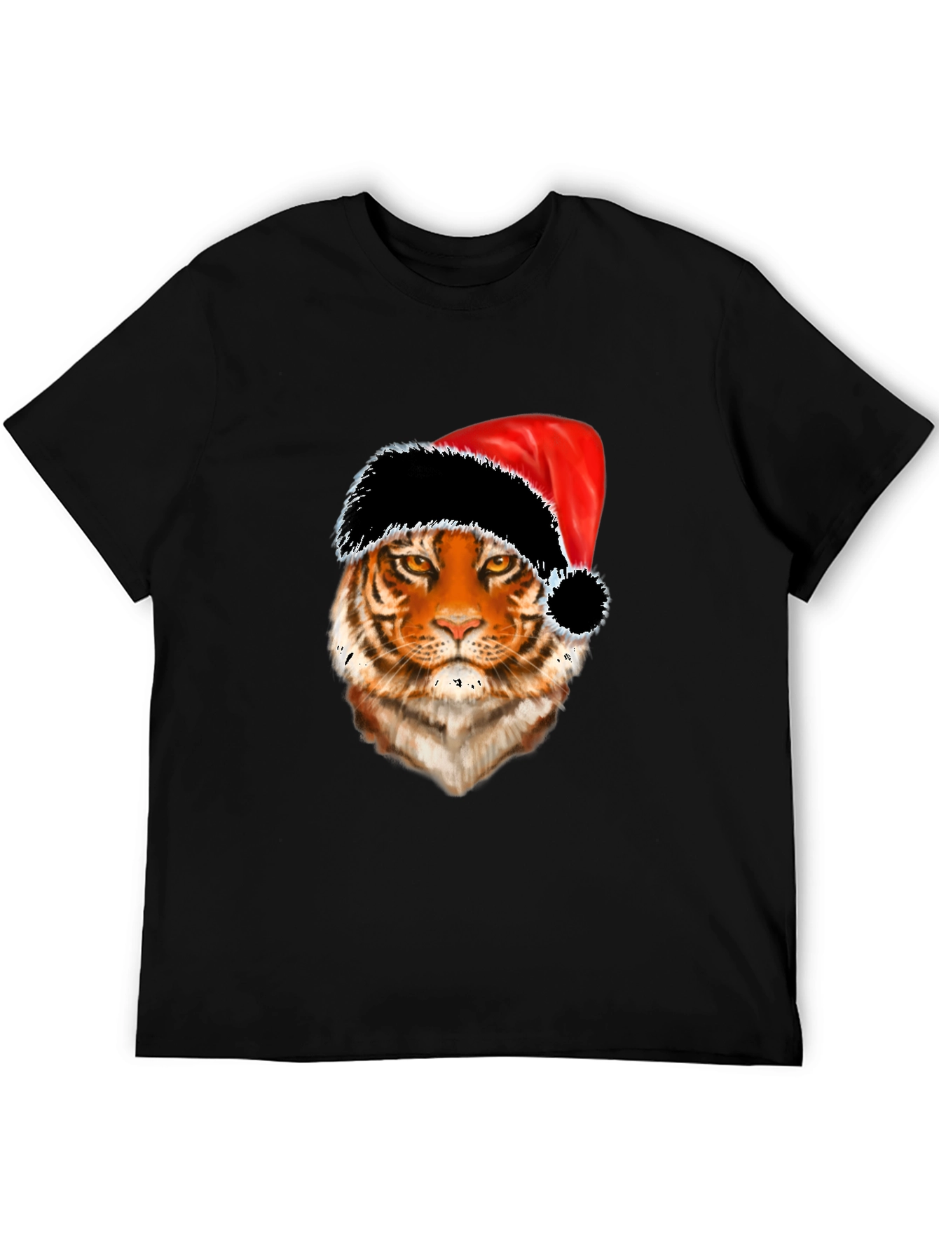 Tiger with Santa Hat Graphic Tee