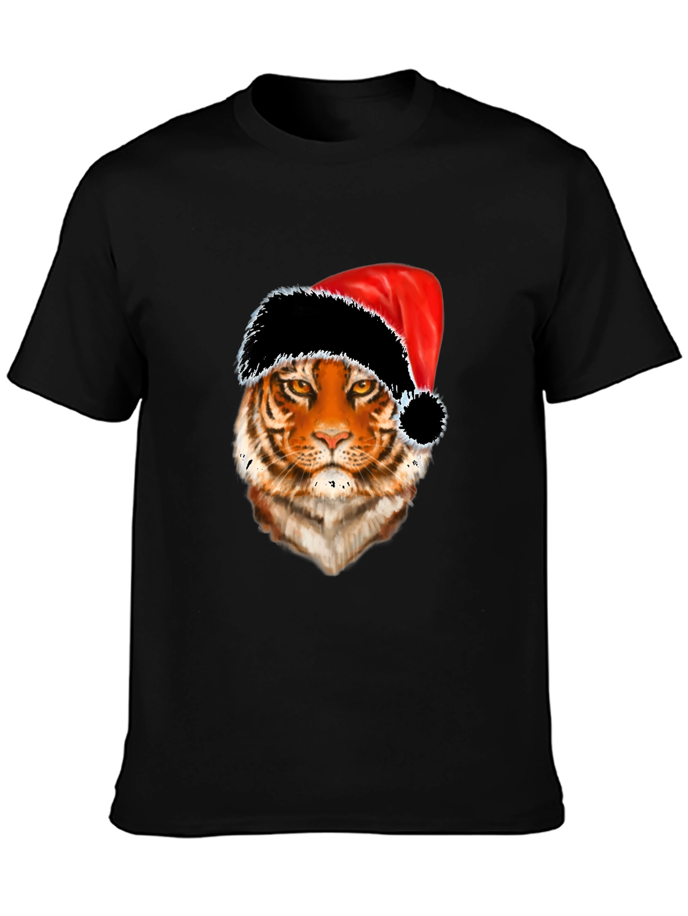 Tiger with Santa Hat Graphic Tee
