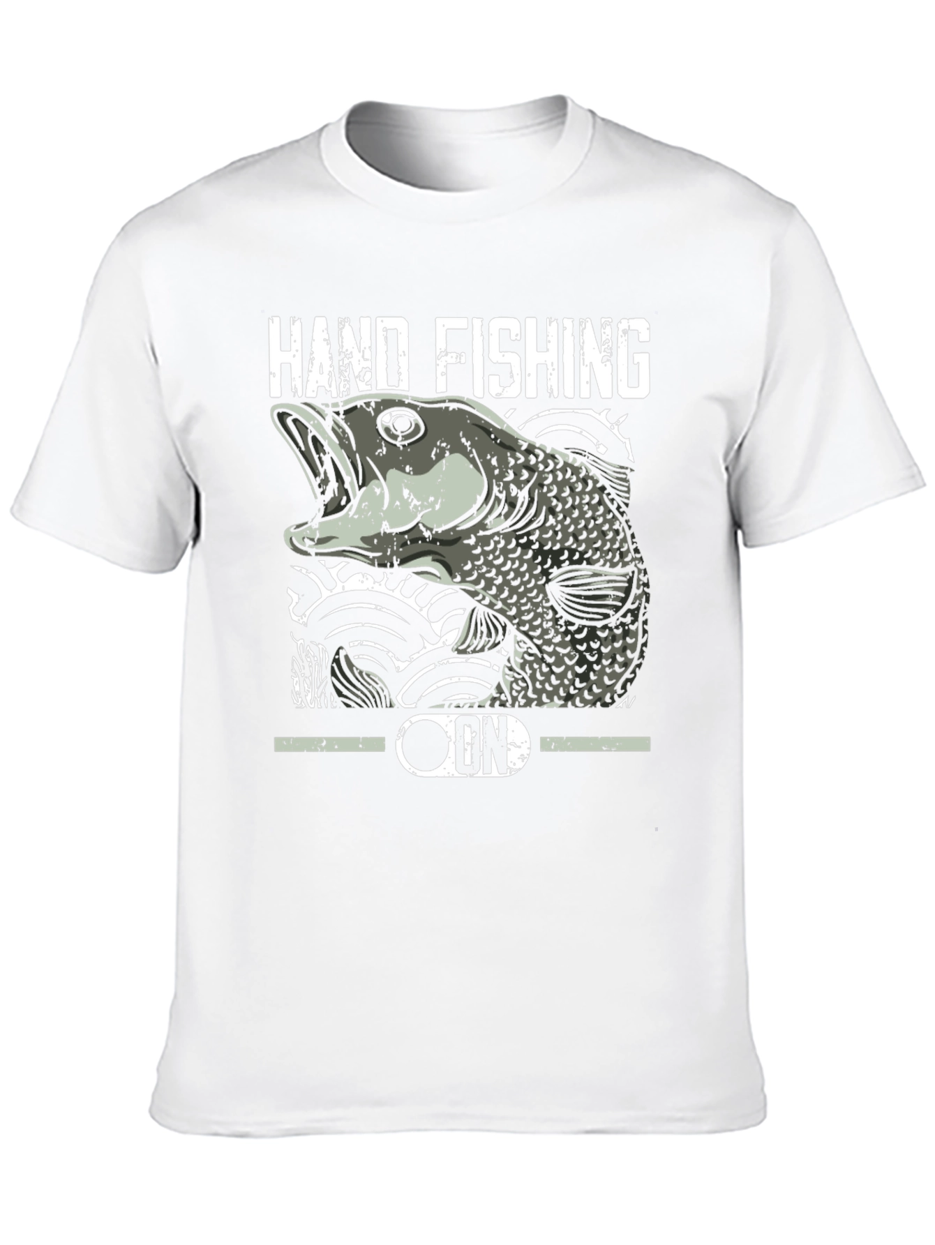 Hand Fishing Graphic Tee - Black Cotton T-Shirt