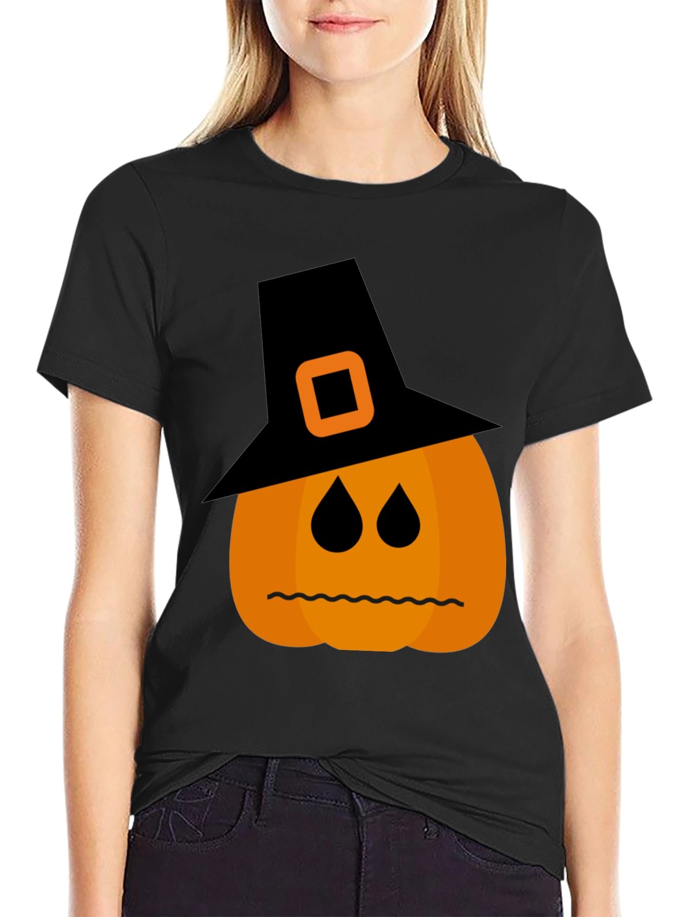 Halloween Pumpkin Witch Hat T-Shirt