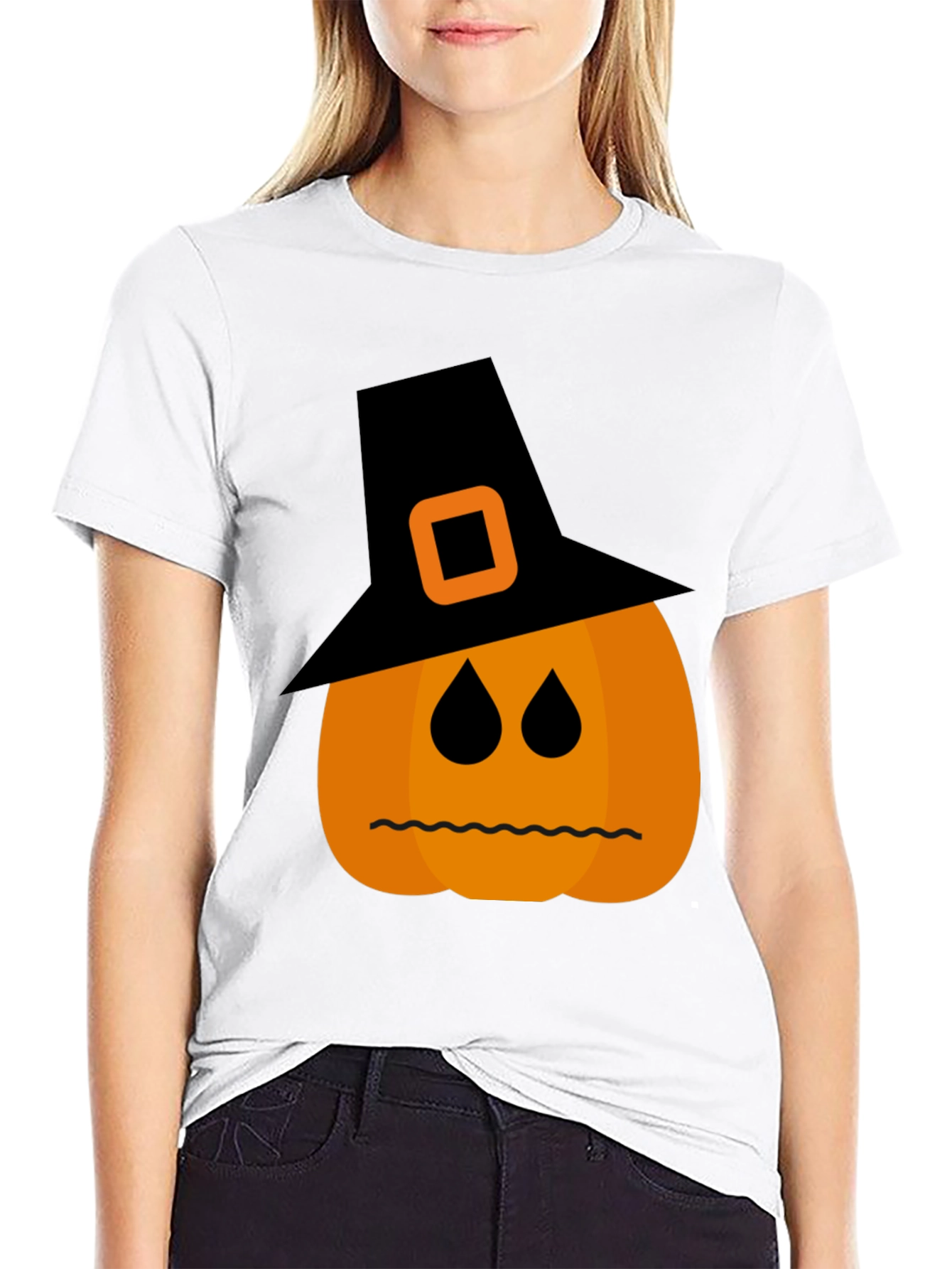 Halloween Pumpkin Witch Hat T-Shirt