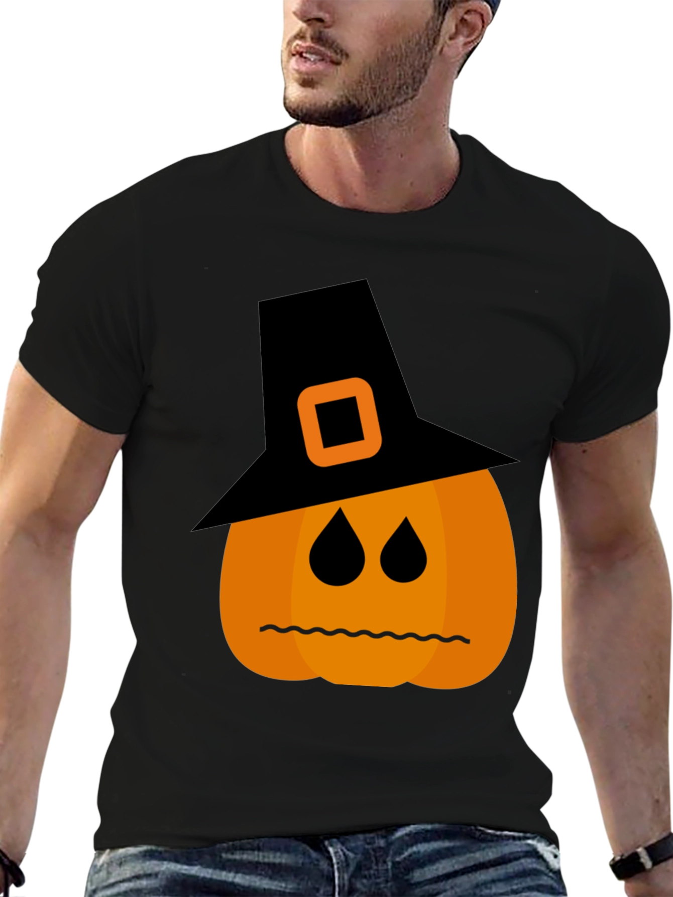 Halloween Pumpkin Witch Hat T-Shirt
